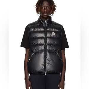 NWT MONCLER Black Aube Down Vest size 5 (XXL)